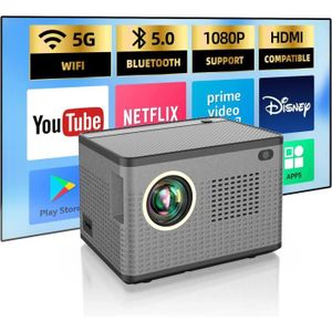Vidéoprojecteur Mini Projecteur Video, APSOON Videoprojecteur Portable WiFi Bluetooth, Retroprojecteur Home Cinéma 720p Natif Supportée 1080p HDMI