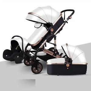 POUSSETTE  Poussette 3 en 1 Bébé Combinée Siège-Auto Nacelle 