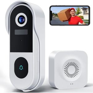 Caméra de sonnette WiFi intelligente avec carillon de porte, kit de sonnette  vidéo sans fil, vision nocturne, détection de mo[O777] - Cdiscount Bricolage
