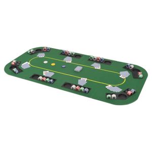 TABLE DE JEU CASINO vidaXL Dessus de table de poker 8 joueurs 4 plis rectangulaire Vert 80208