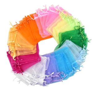 Sacs Organza,200 Pcs Sachets Pochettes Cadeau en Organza Pochettes Organza de Bijoux Pour Bijoux,Bonbons,Fêtes de Mariage,Anniversaires,Fêtes de Noël 