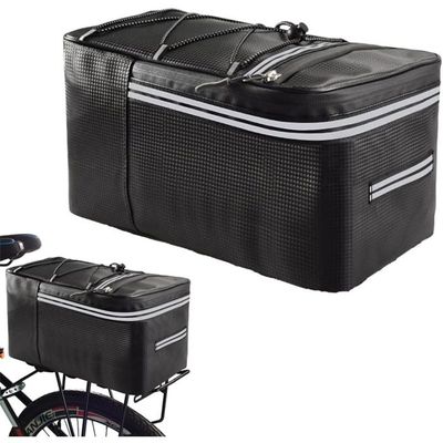 Spesh Panier Vélo Pliable 37x27x20 Cm – Fil Acier, Sac PU, Feu Rouge, Sangle, Support 20kg, Dépose Rapide