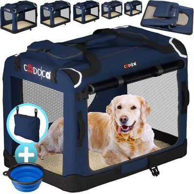 Caisse De Voyage Souple XL Pour Grand Chien - 37 Pouces - Beige - Marque Cozzze