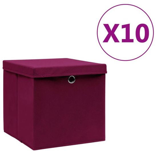 Cube de rangement uni - 28 x 28 x 28 cm - Marron