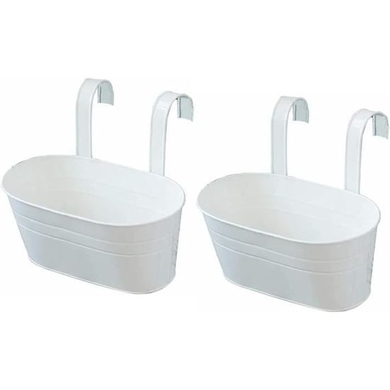 Lot De 2 Pots De Fleurs à Suspendre Pour Plantes D'intérieur - 25,4 Cm - Blanc Moucheté