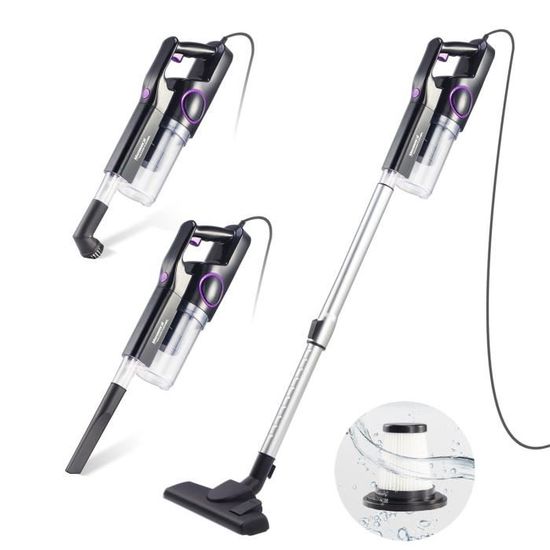 aspirateur balai sans sac aspirateur a main 2 en 1 filaire 600w 14kpa puissance d aspiration leger hepa efficace 5 5m 0 8 l cdiscount electromenager