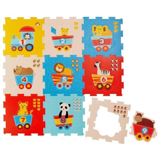 Tapis de Jeu coloré et Cube Puzzle pour Enfants à partir de 6 m+ Bieco Forme 19009507 Peut être assemblé comme Couchage Mousse 