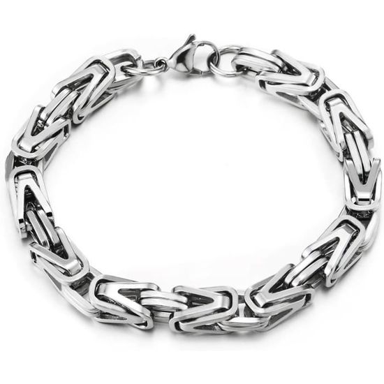 Chaîne Collier Homme En Acier Inoxydable - Maille Byzantine 6/8/10 Mm - Longueur 46 à 76 Cm - Style Punk Hip-Hop Chaîne Collier Homme En Acier Inoxydable - Maille Byzantine 6/8/10 Mm - Longueur 46 à 76 Cm - Style Punk Hip-Hop