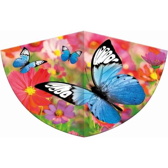 Cerf-volant 1 Corde Blue Wave – Taille 90 X 70 Cm – Polyester Ripstop – Pour Enfants Dès 6 Ans – Avec 6 Queues – Vent 20-40 Km/h