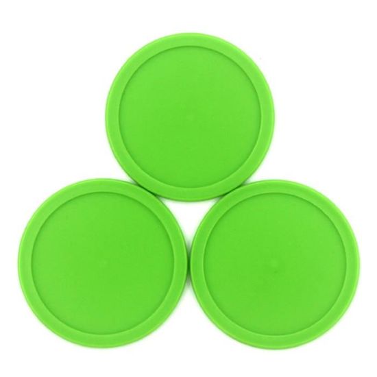 2-6pack Air Hockey Poussoir Vert Feutre 96mm pour Tables de Jeu