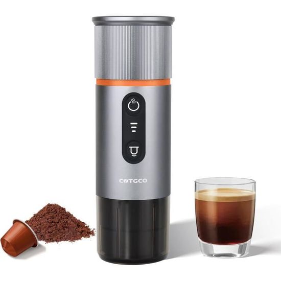 Capsules Nespresso Voiture Machine à Expresso Portable COTGCO - Pour Voiture 12V Et Camping, Compatible Capsules Nespresso/Starbucks Machine A Cafe Portable