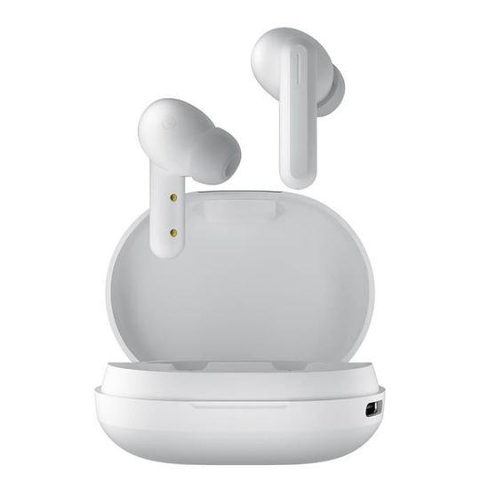 Écouteurs sans fil - Haylou GT7 TWS avec boitier de charge - Bluetooth 5.2 - 20h autonomie - Réduction du bruit - Blanc