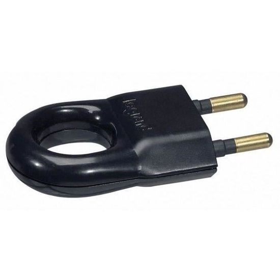 fiche electrique male en plastique 2 phases 6 a noir cdiscount jardin