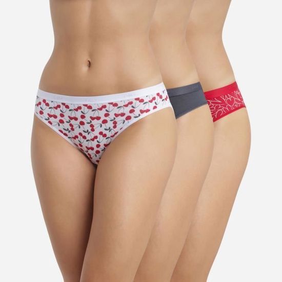 Lot De 3 Culottes DIM En Coton Stretch - Couleur Kaki Et Imprimé - Modèle Les Pockets