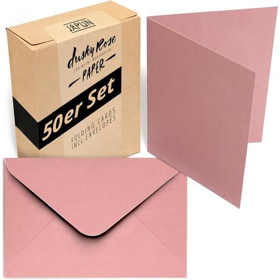50 Cartes Pliantes Vierges A6 - Papier Kraft Marron 250 G/m² - Pour Invitations, Mariages, DIY