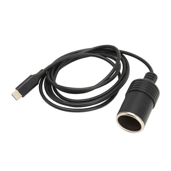 Adaptateur USB-C Mâle Vers Allume-Cigare - Tension Réglable 5V/9V/12V/15V/20V PD - Puissance Max 60W - Pour Voiture, Enregistreur, Bandes LED