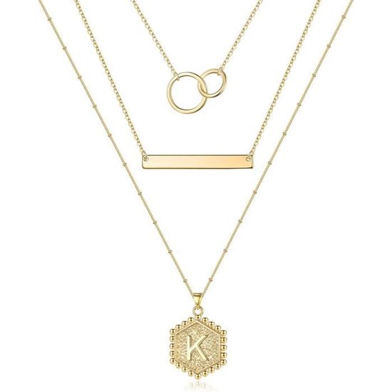 Collier Cœur Adramata 3 Pièces - Acier Inoxydable, Plaqué Or 14K, CZ, Réglable 36-45cm
