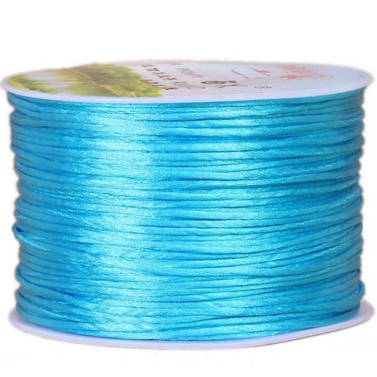 Lot De 25m Fil Nylon Tressé Bleu Roi 1mm - Pour Bijoux, Bracelets, Perles - Neuf