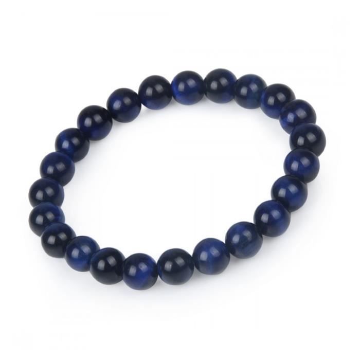 Bracelet Lithotherapie en Oeil de tigre bleu - Anti-stress Bleu
