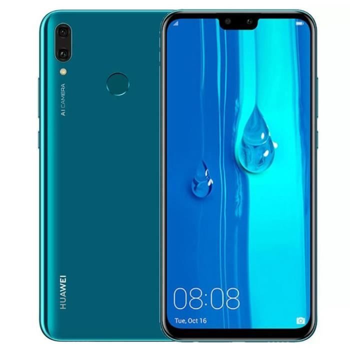Bleu Pour Huawei Y9 2019 4+128GB (écouteur+chargeur Européen+USB câble+boîte)