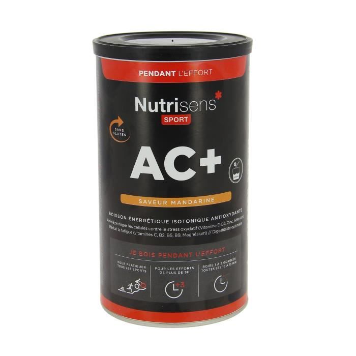 NUTRISENS Complément alimentaire - Pot de 500g pour préparation de boisson énergétique AC+ - Mandarine