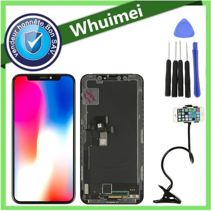 Noir Tactile Vitre + Écran LCD avec un kit d'outils Pour iPhone X+ Home caméra + Cadeau