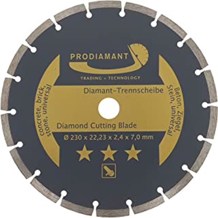 Disque à tronçonner diamanté 230mm x 22,2 mm – Béton, pierre, brique, universel 230 mm Lame de scie pour coupe à sec et coupe humide