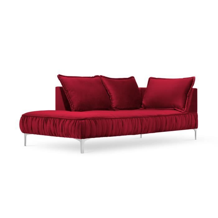 Canapé d'angle 2 places Rouge Tissu