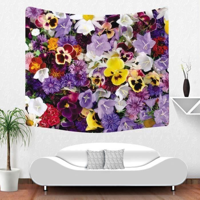Ywei Imprimer coloré tapisserie Art de mur de pièce Hanging Tapisserie Art Nature Décoration d'intérieur_MO4930