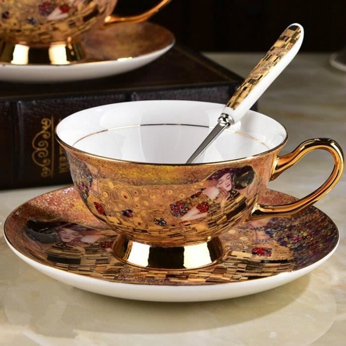 Service à café avec soucoupes,Tasse à café et plat en porcelaine, service à thé européen Royal, ancien et - Type Cup and dish #A1