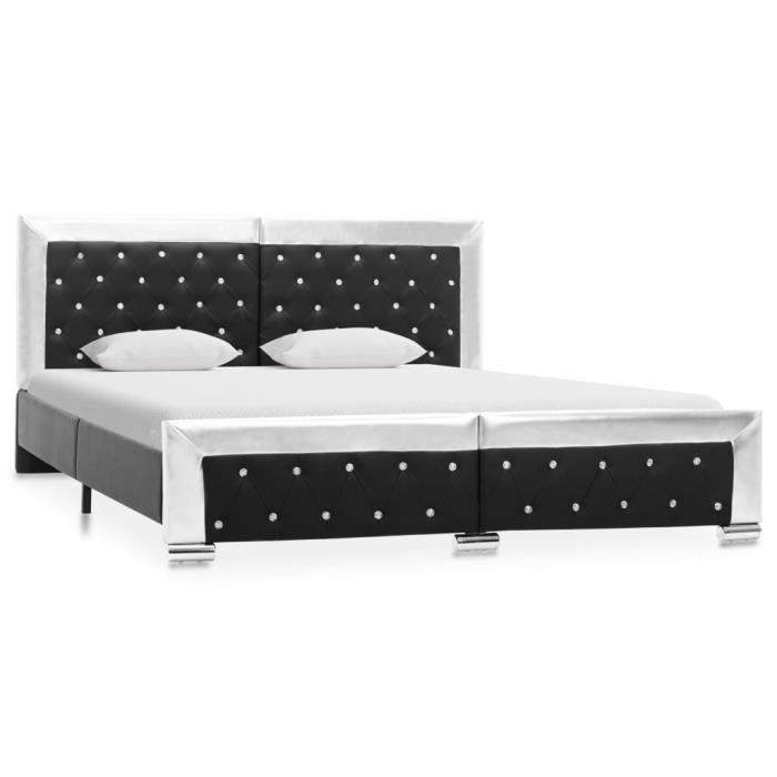 Cadre de lit Noir Similicuir 160x200 cm-80