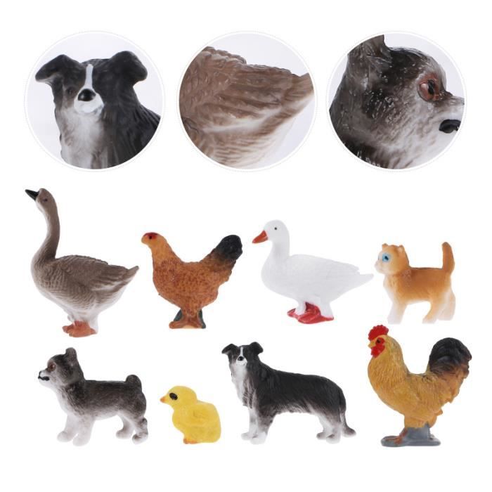 8pcs plastique créatif charmant microlandscape modèle simulé sculpture artificiel plat cuisine-volaille plats cuisines