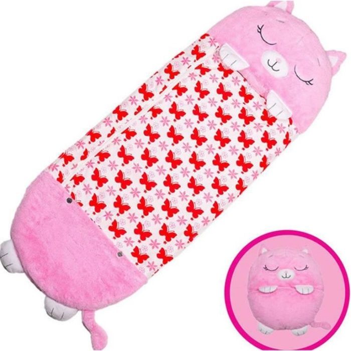 KALAVIKA Mignon Sac de Couchage Enfant Oreiller de Jeu Duvet Enfant avec Oreiller 180*70cm Rose