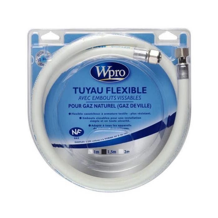 Tuyau gaz naturel 1,50m 10ans pour Table de cuisson, Cuisiniere - 3665392141631