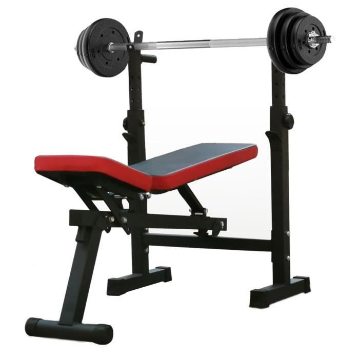 Barre de Traction Ajustable Banc de Musculation Rack de Rangement réglable pour Haltères