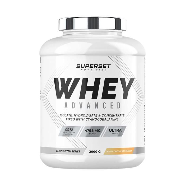 100% WHEY PROTEINE ADVANCED (2kg) | Whey protéine | Passion Chocolat Blanc | Superset Nutrition