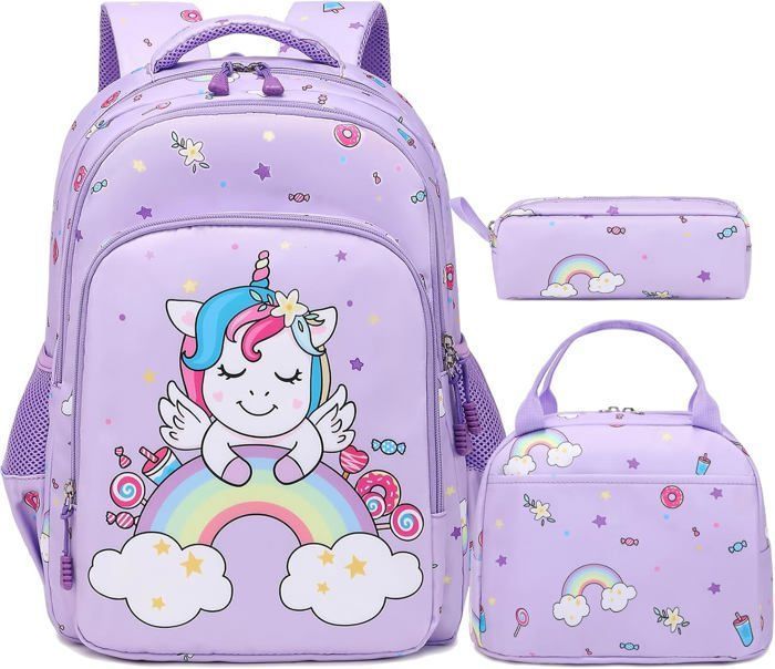 Sac à Dos Enfant Unisexe - Cartable Léger, Motifs Animés, Compartiments Multiples - 46x16x32 Cm - Nylon Résistant - 11