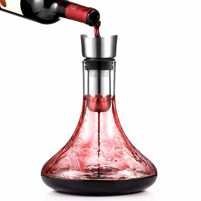 Carafe Décanteur GRAAL Royal Glass - Soufflée Bouche, Bioénergétique, Meilleure Carafe Selon Revue Du Vin De France