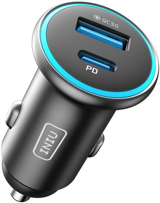 Prise Allume Cigare Usb C 40W 2 Ports Et Câble Usb Type C À Lightning