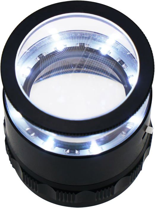 Loupe De Bijoutier 10x Avec 8 Lumières LED Et échelle De Mesure - Gain Express
