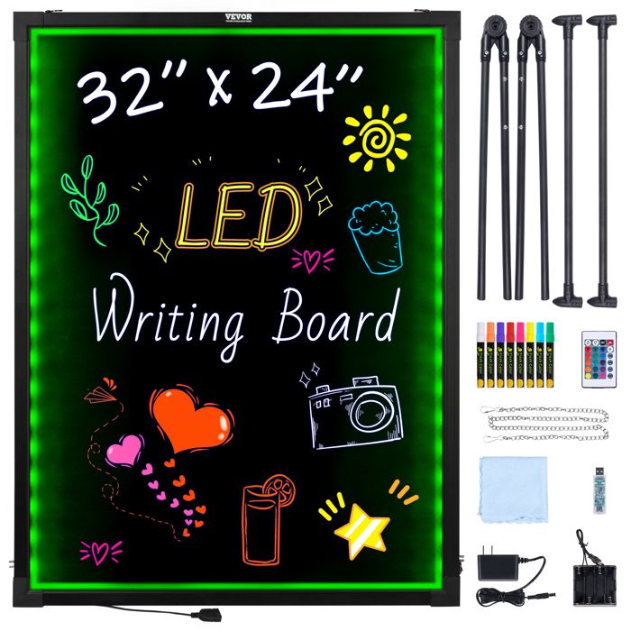 Comparer les prix de Tableau daffichage Lumineux LED-VEVOR-813 x 61 cm-Panneau Lumineux Effaçable avec Néon Affichage du Menu