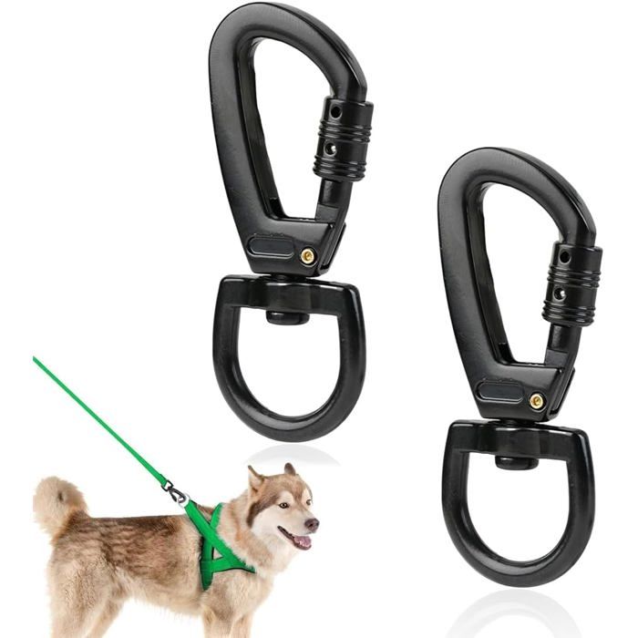 Comparer les prix de 2 Pcs Mousqueton Pivotant pour Laisse Chien Clés Acier Inoxydable Double Mousqueton Mousqueton à Boulon Lourd