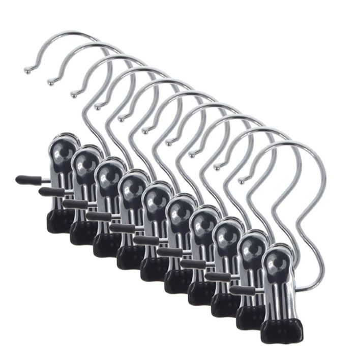 Lot de 10 cintres à bottes Songmics crochets métalliques antidérapants 4 5 x 10 5 cm chromé Cri001-50