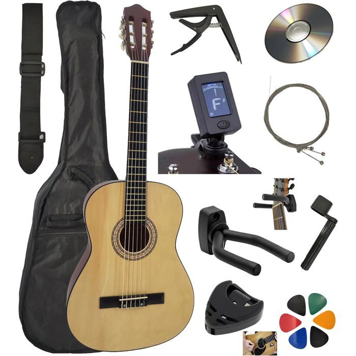 AMROVA Pack Guitare Classique 4/4 Adulte : Le Kit Ultime pour Débuter la Guitare avec Tout le Nécessaire à 64,99 €