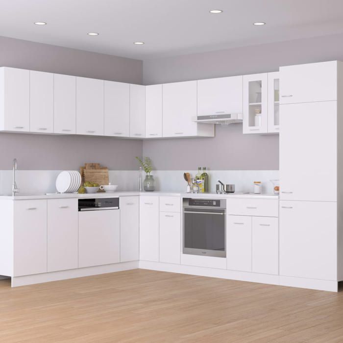 Blanc Armoire suspendue - mango - Placard cuisine/salon - Lyon Blanc 80x31x60 cm Bois dingénierie FR503