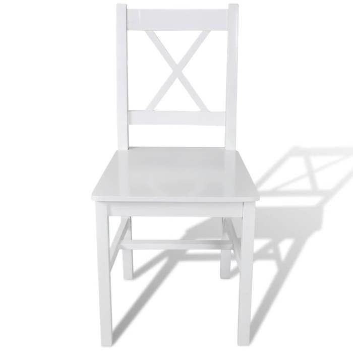 “Winter SaleTOP Chaise de cuisine Blanc - Chaises à manger lot de 2 blanc bois de pin PRO48542