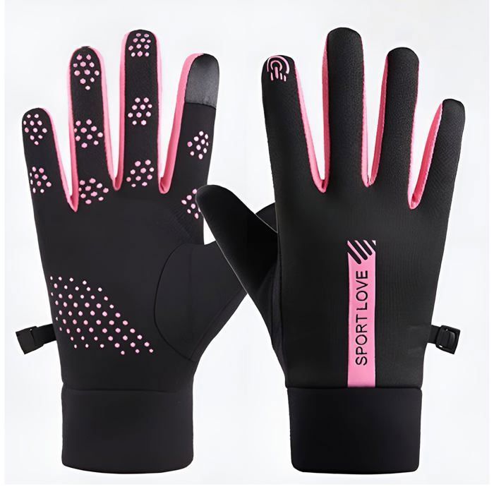 Gants sport hiver imperméables - 1 paire chauds - Convient pour hommes/femmes cyclisme randonnée rugby football