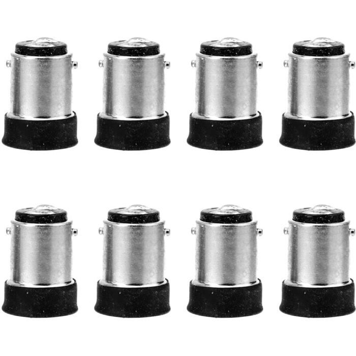 Adaptateur de douille B15 à E14 - MICH - 8 pièces - Cuivre et plastique - Facile à utiliser - Pour lampes à baïonnette