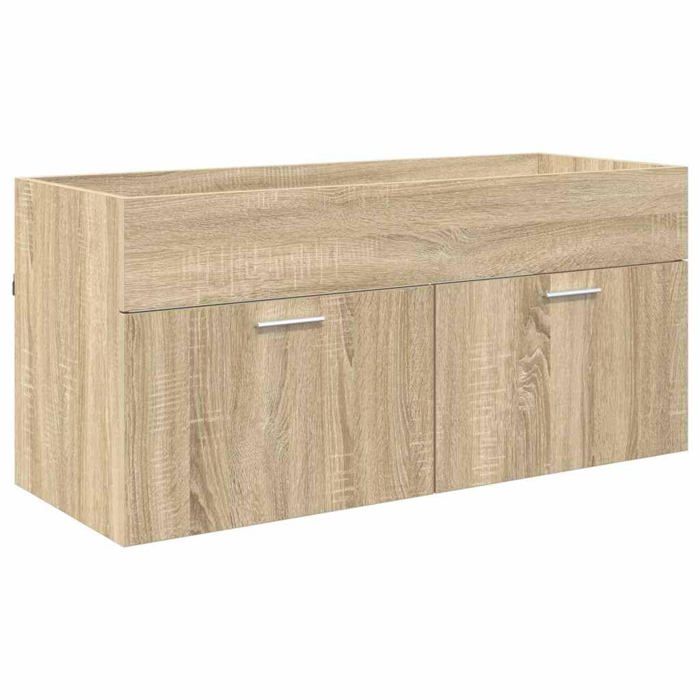 Armoire de salle de bain en bois dingénierie - vidaXL - Chêne Sonoma - 100x385x46 cm - Grand espace de stockage