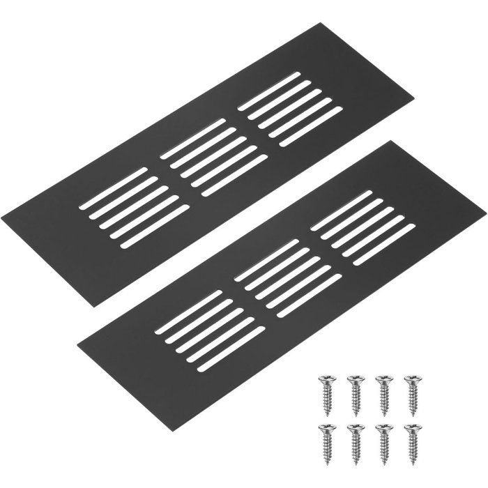 Grilles daération - x2 Grille de ventilation plinthe Alliage daluminium Vis incluses